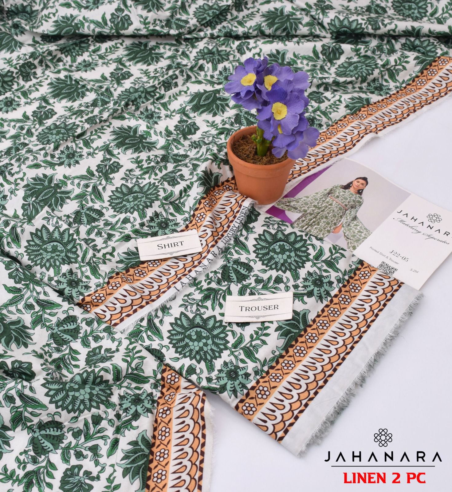 2 pices Linen By  JHANARA